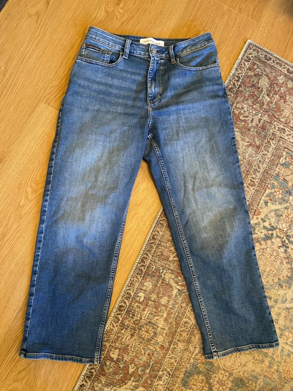 Calvin Klein High Rise Straight Medium Wash Jeans Boyfriend Size 30 Women’s